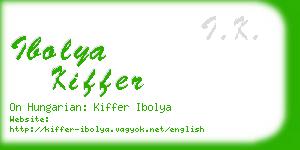 ibolya kiffer business card